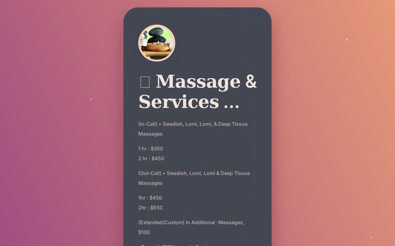 Carrd profile picture for @massaging